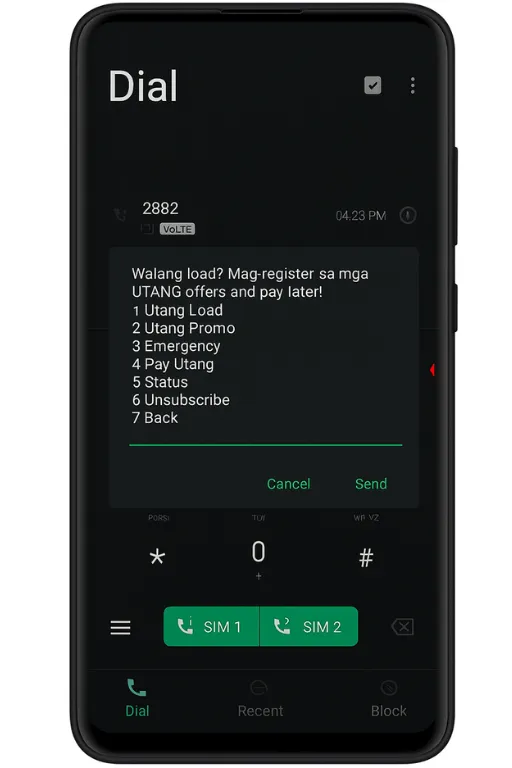 How to borrow load in TM by dialing-3