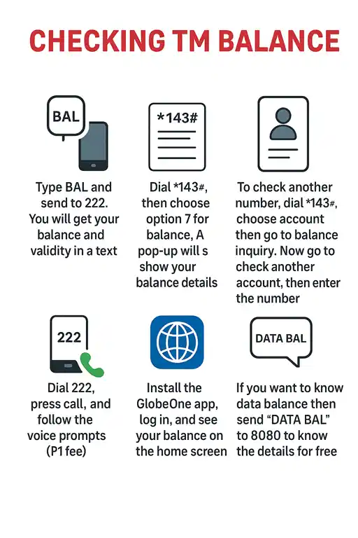 check tm sim balance